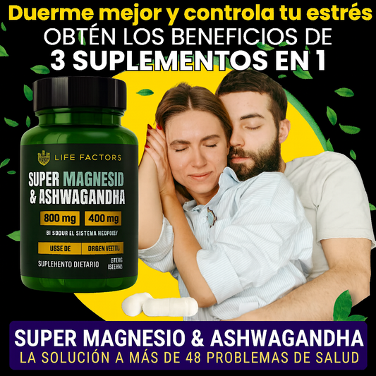 SUEÑO REPARADOR Y VITALIDAD DIARIA – Magnesio + Ashwagandha 🌿✨