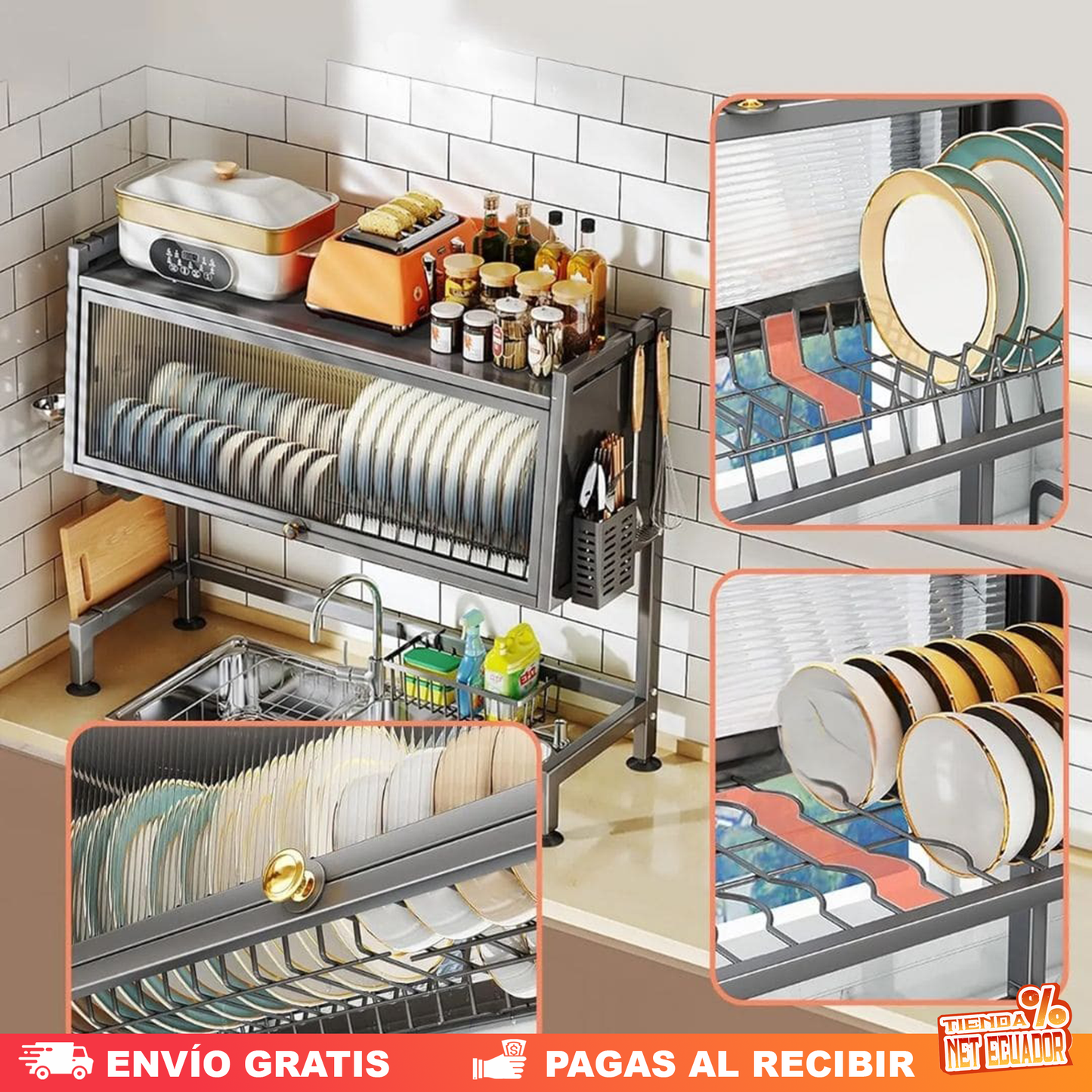 NUEVO PLATERO CON TAPA - ORDENA TU COCINA Y MANTÉN TODO LIMPIO 🛡️🍽️