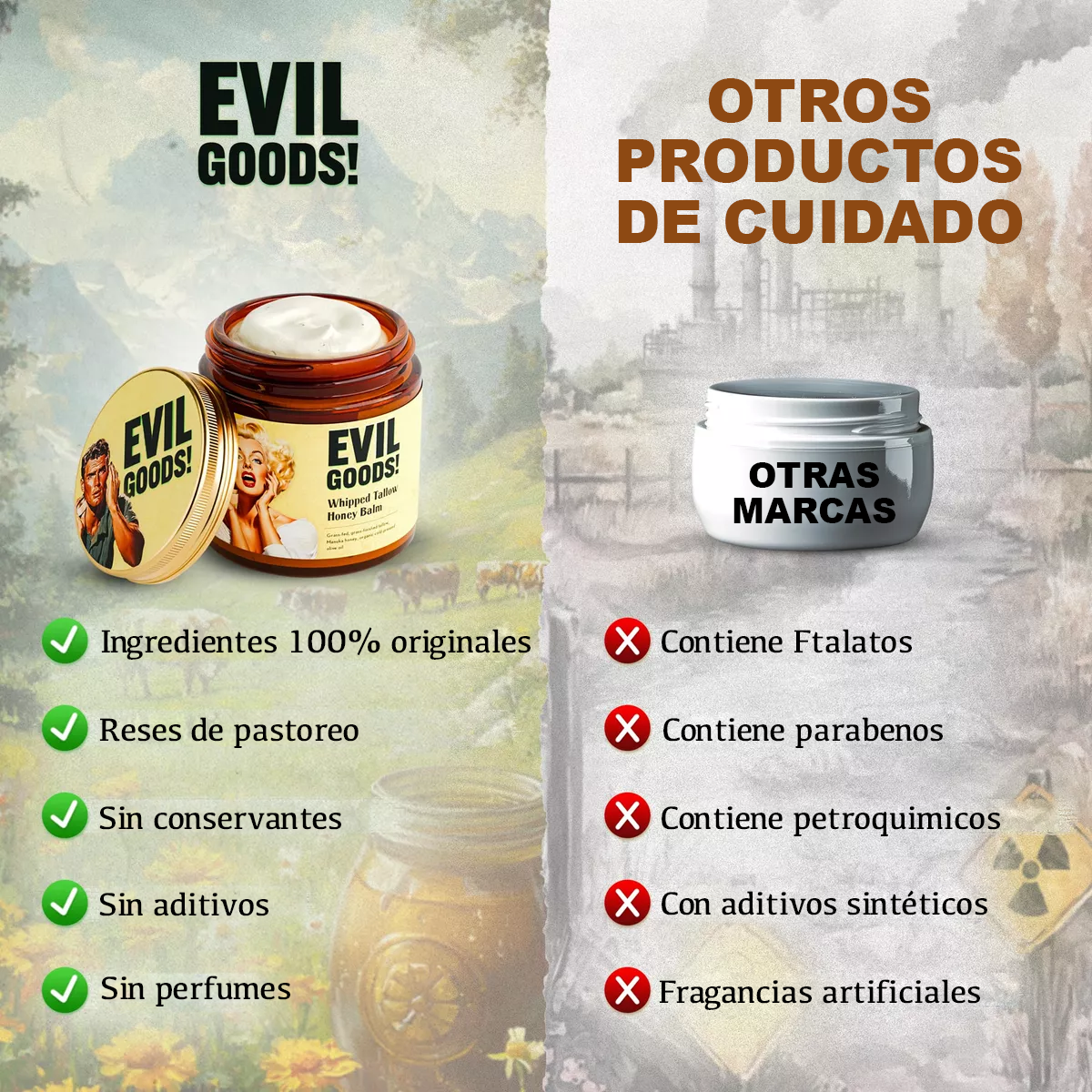 EVIL GOODS: Nutrición Profunda para Tu Piel con Sebo de Res y Miel de Manuka