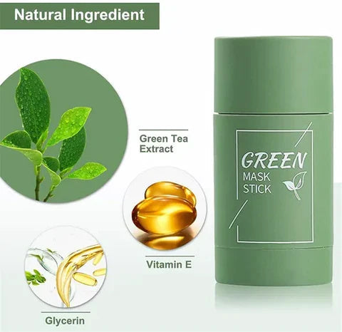 VITAGREEN – Pack de 3 Mascarillas Faciales en Barra con Té Verde 🍃 | Piel Radiante y Fresca