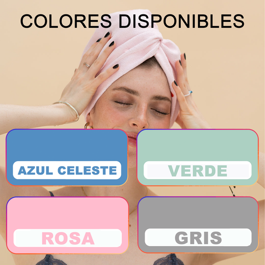 TOALLA DE MICROFIBRA SÚPER ABSORVENTE – Seca tu cabello en minutos sin frizz y sin maltratarlo