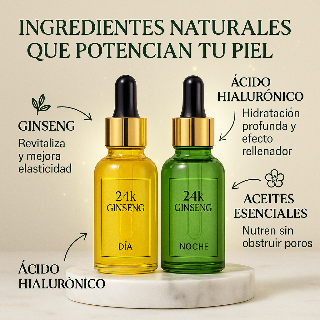 LUCE UNA PIEL RADIANTE TODO EL DÍA Y TODA LA NOCHE! ✨  Transforma tu rostro desde la primera semana con el poder del Ginseng 24K.