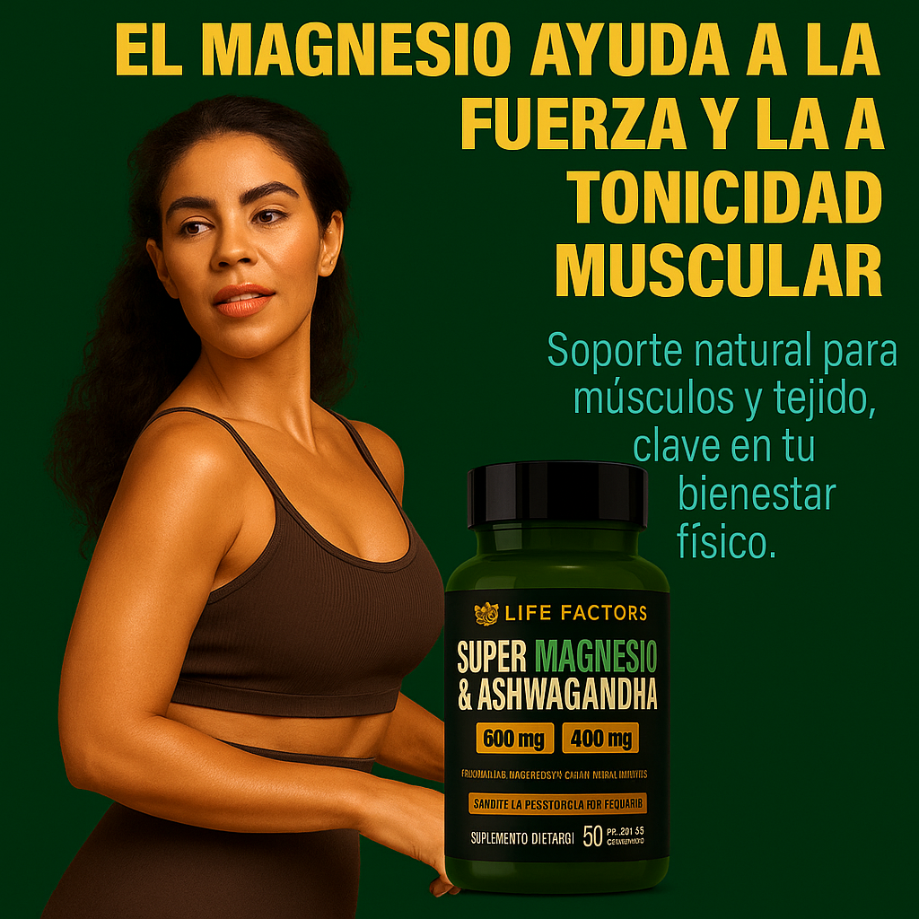 APOYO MUSCULAR Y VITALIDAD – Magnesio + Ashwagandha 🌸💪