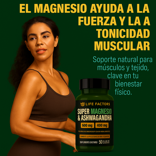 APOYO MUSCULAR Y VITALIDAD – Magnesio + Ashwagandha 🌸💪
