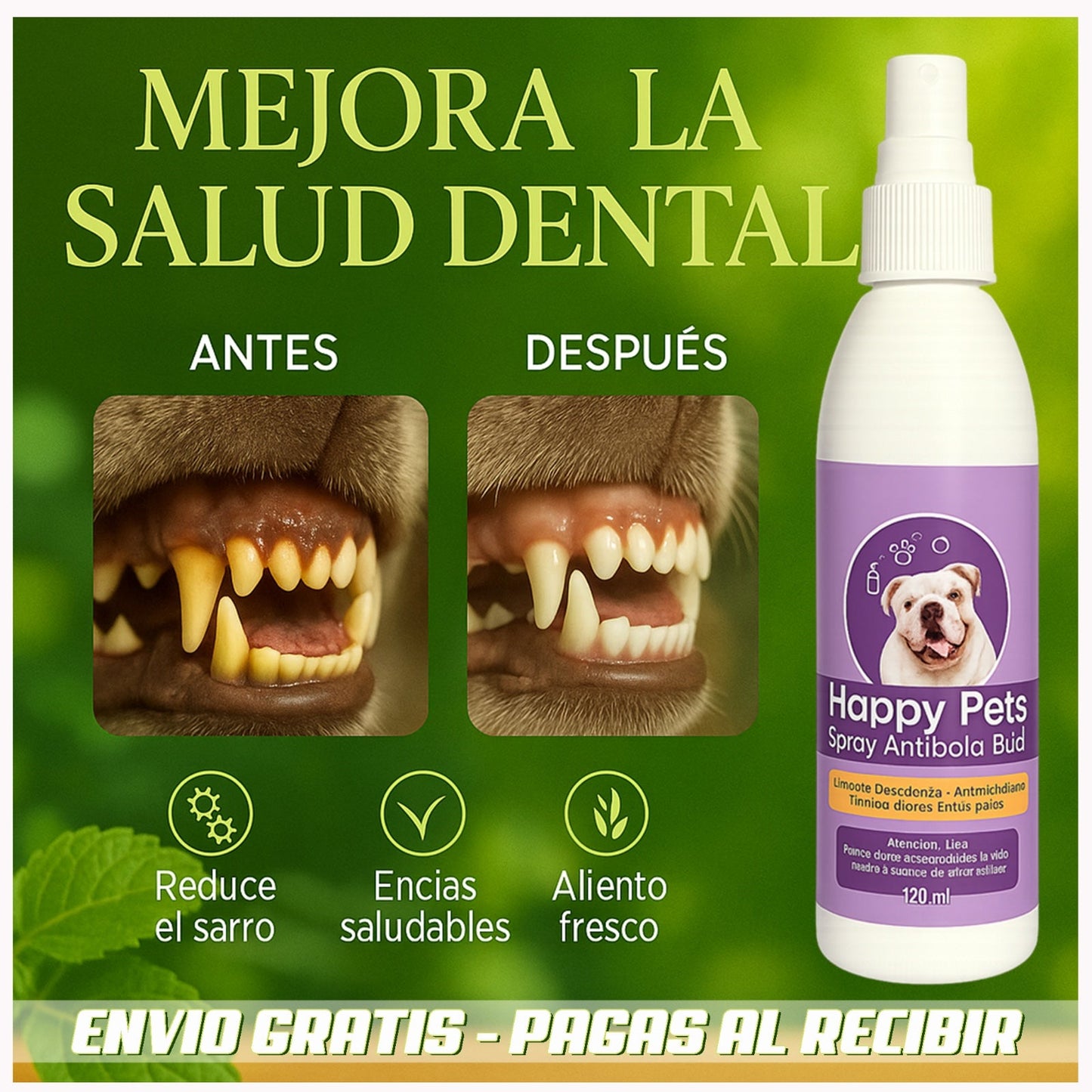 HAPPY PETS: Limpieza oral fácil, rápida y segura para perros y gatos – la forma más simple de mantener su boca limpia y fresca 🐶🐱