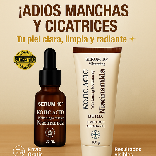 KIT FACIAL CON ÁCIDO KÓJICO + NIACINAMIDA: LIMPIEZA Y TRATAMIENTO EN UN  SOLO COMBO